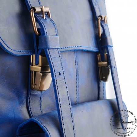 Кожаный рюкзак "Индиго" (электрик крейзи)